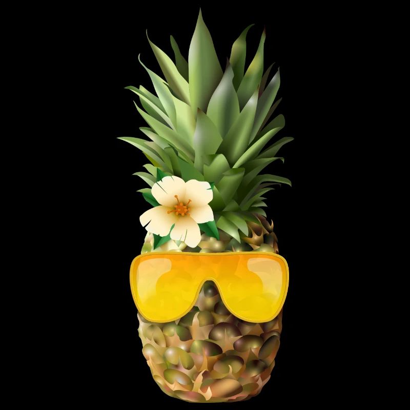 Pineapple with golden spectacle frame