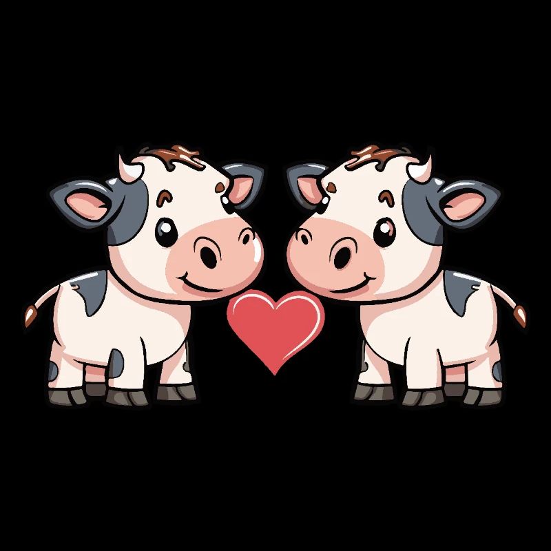 Couple de vaches Saint-Valentin