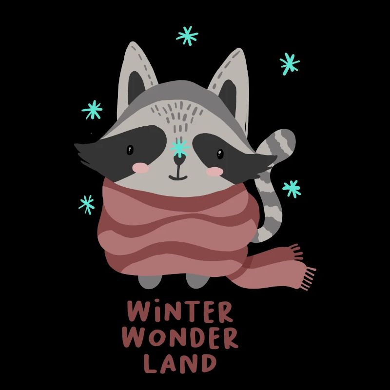 Süßer Waschbär Winter Spruch