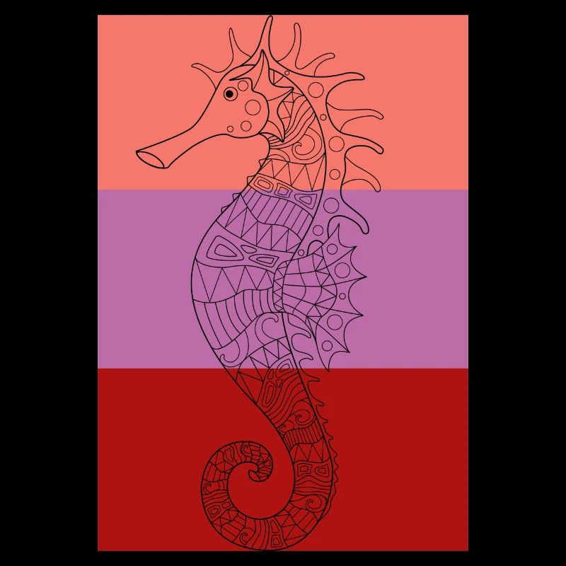 Hippocampe tendance - multicolore