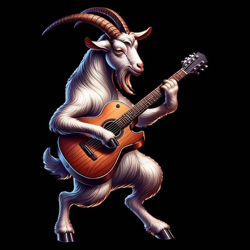 Cool Goat jouant de la conception de bande de guitare électrique