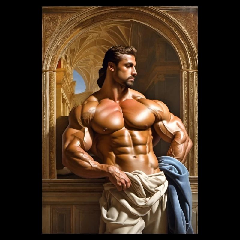 Bodybuilder Ölgemälde