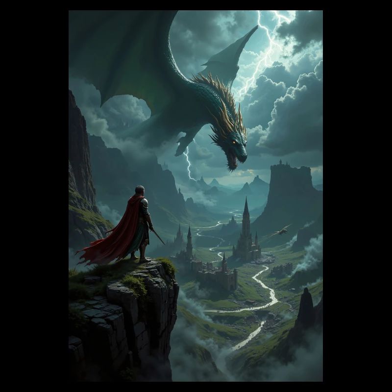 Fantasy-Gemälde, Drache.