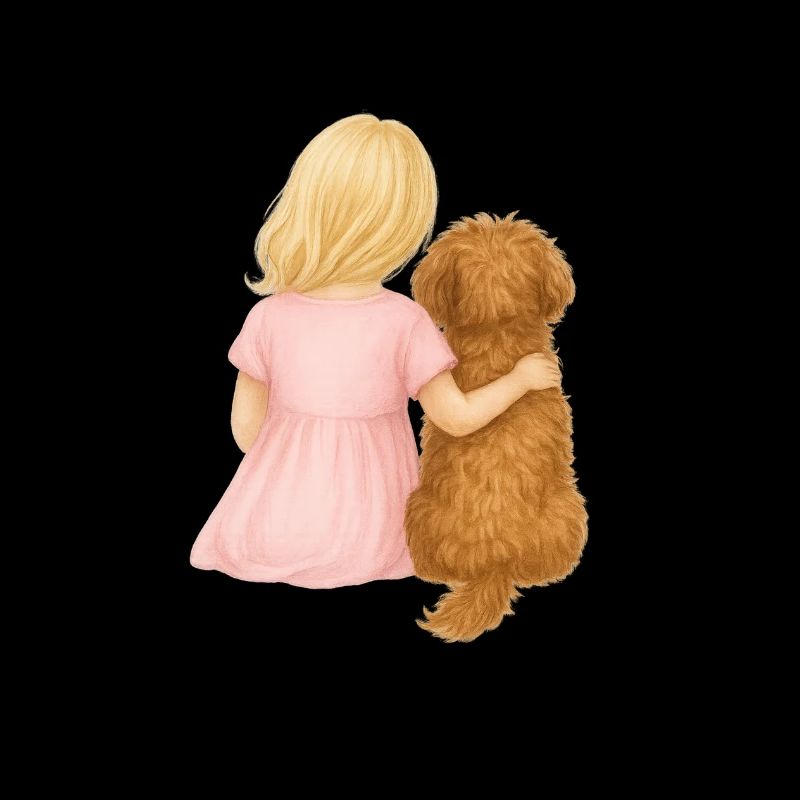 Blondes Mädchen mit Hund