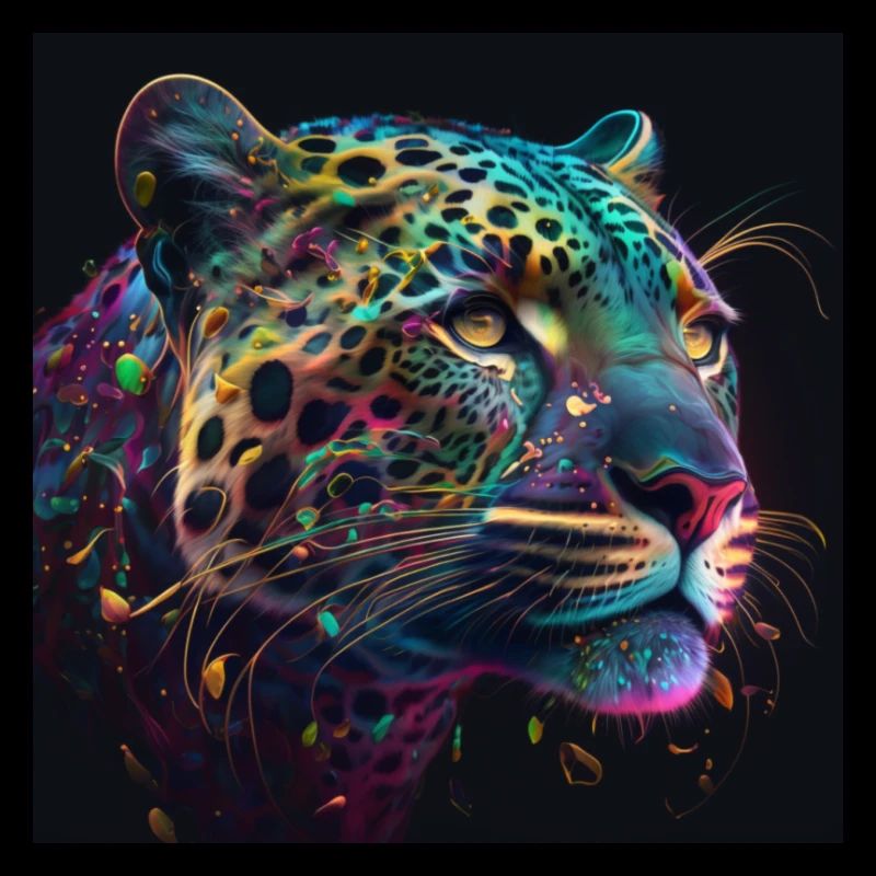 Jaguar coloré, design unique