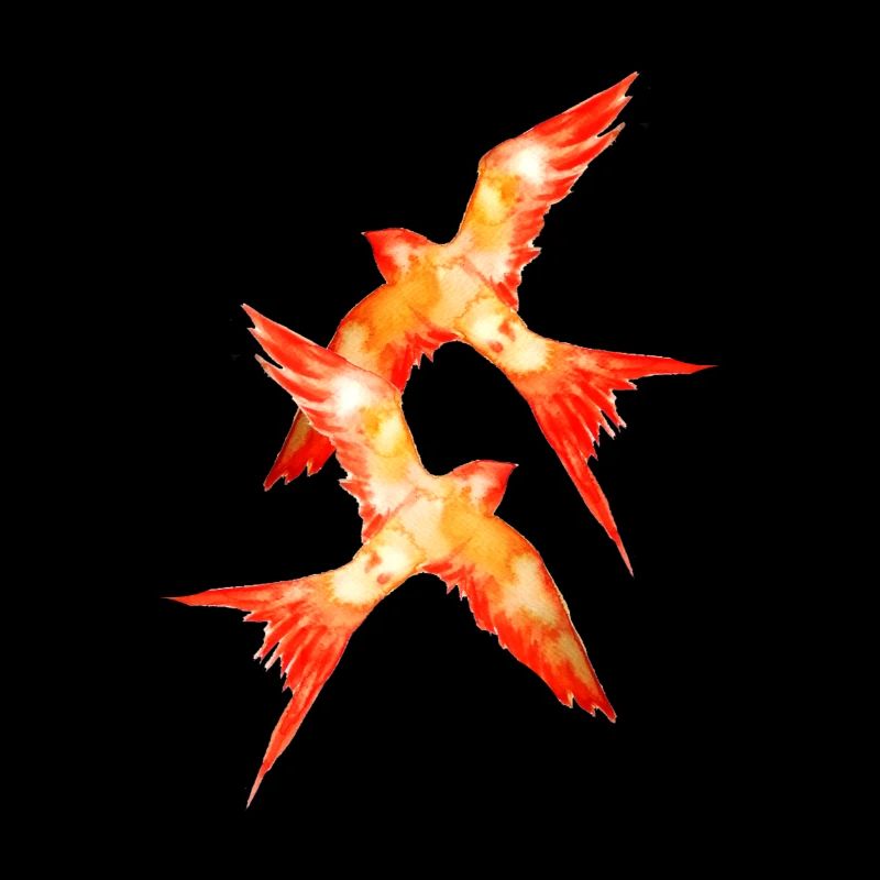 Kosogłosy, mockingjay, aquarelle peinte à la main