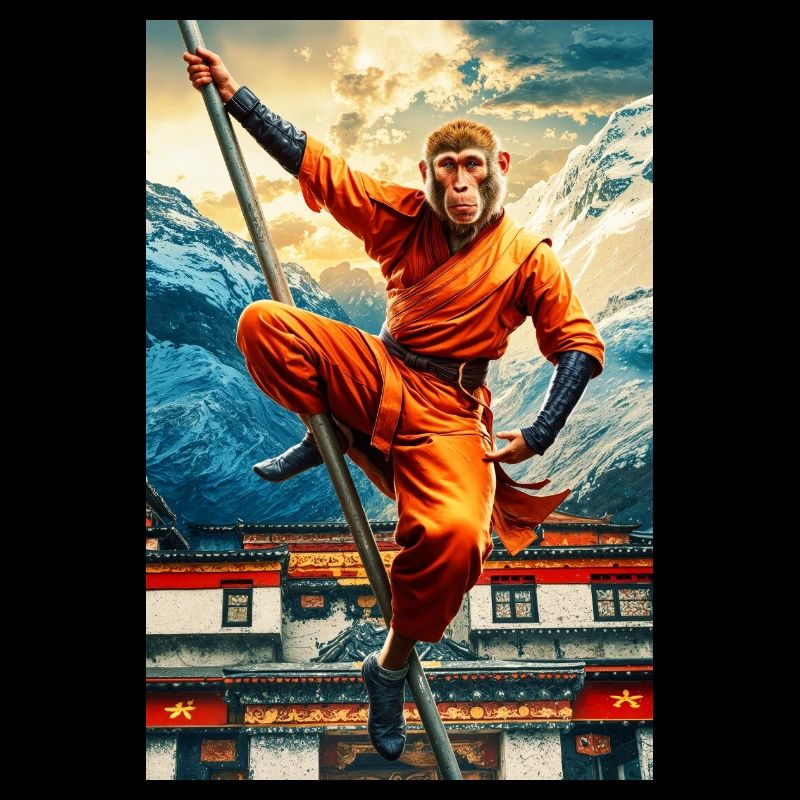 Singe humanoïde Moine Shaolin