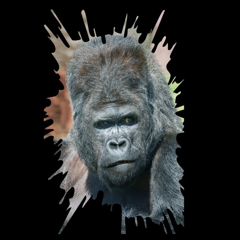Auffällige Pose von Silverback Gorilla Dishi