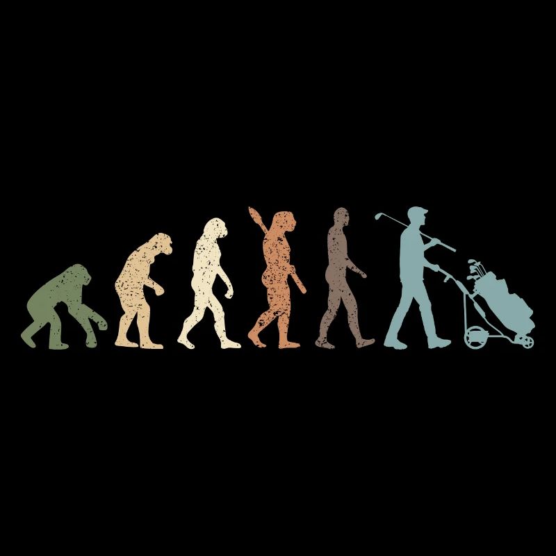 Funny Retro Evolution Of Man Golf