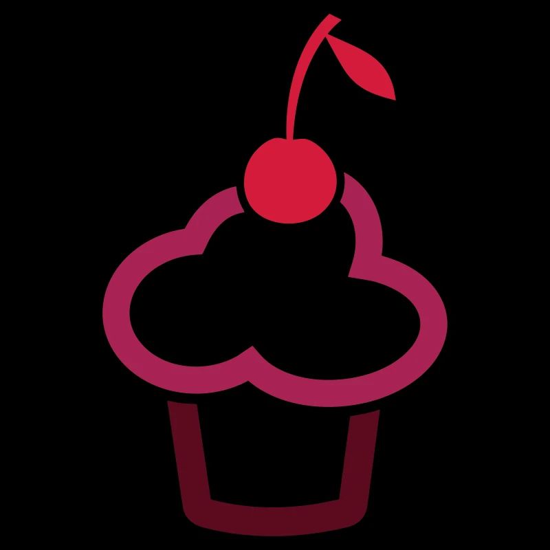 Muffin Cupcake mit Kirsche