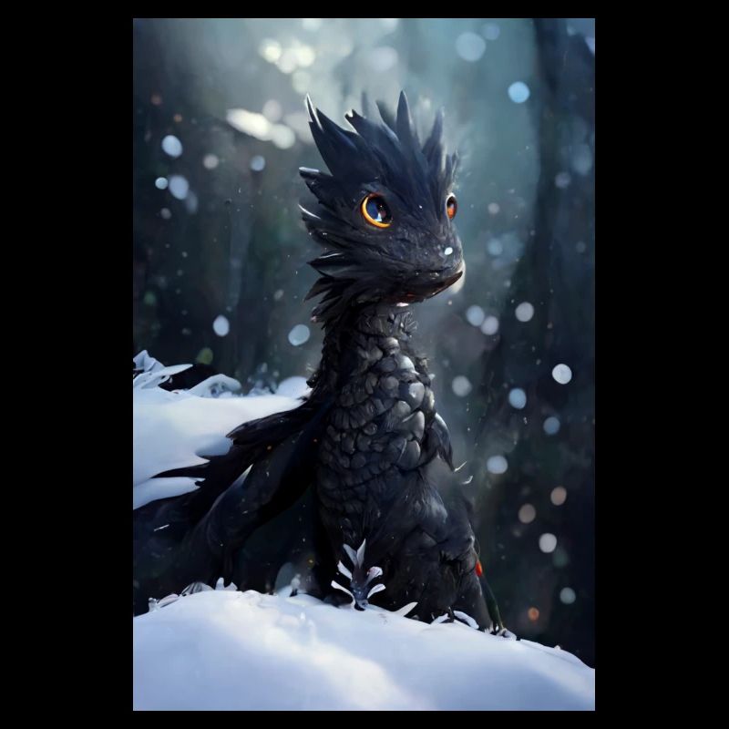 Junger schwarzer Drache