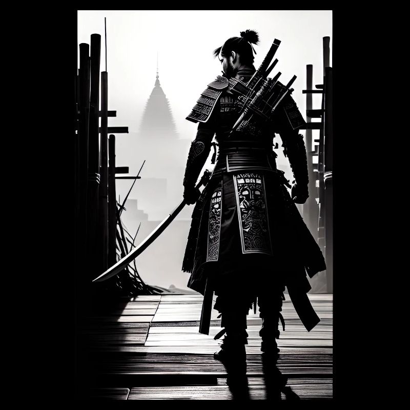 Samurai Black and White Design