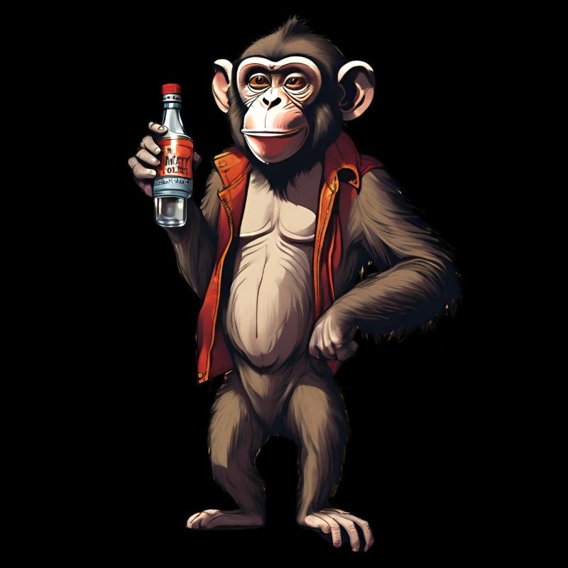 Affe mit Wodka