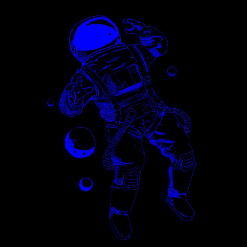 Astronaut schwebend blau