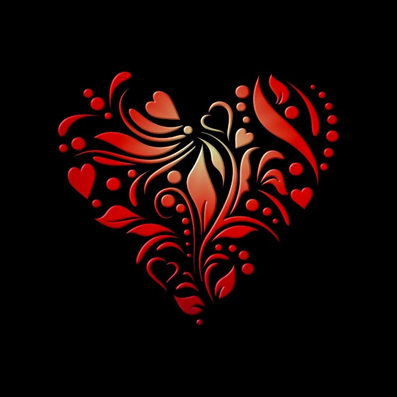 red heart pattern