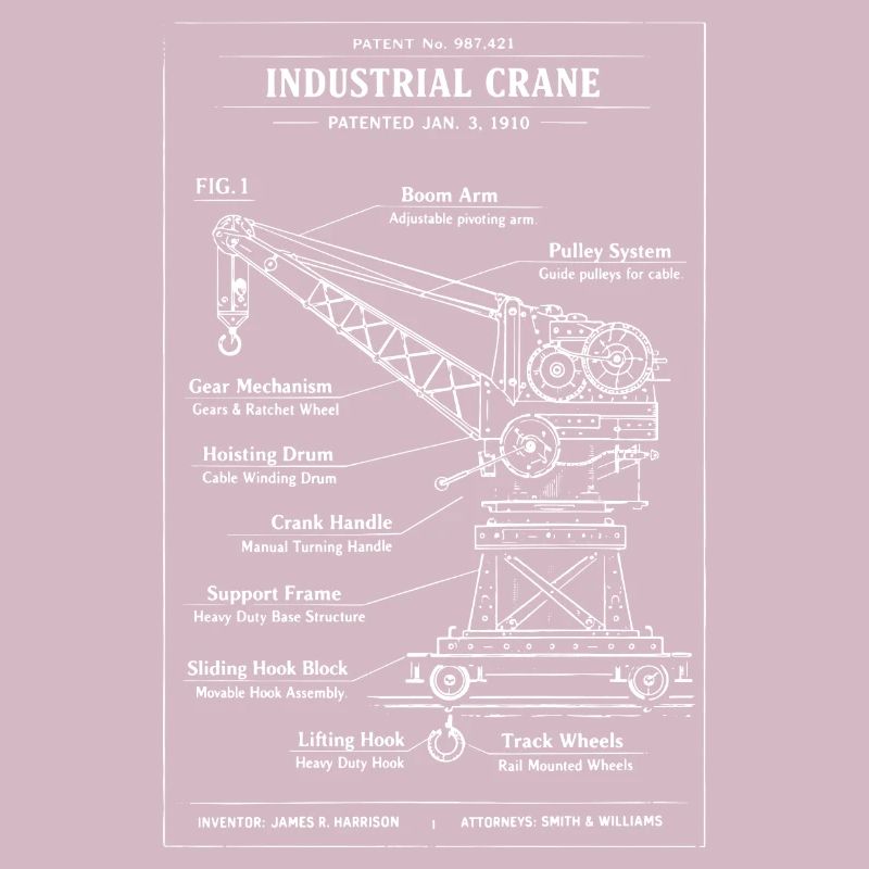 Conception des plans pour une grue industrielle