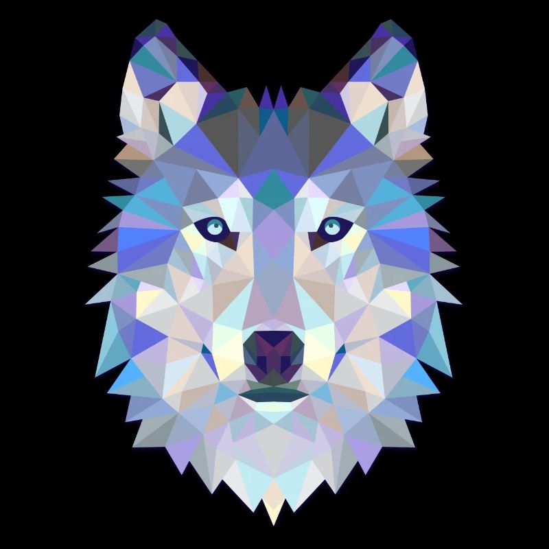 Wolf Hund Polygon 3D Tier Geschenkidee Geometrie