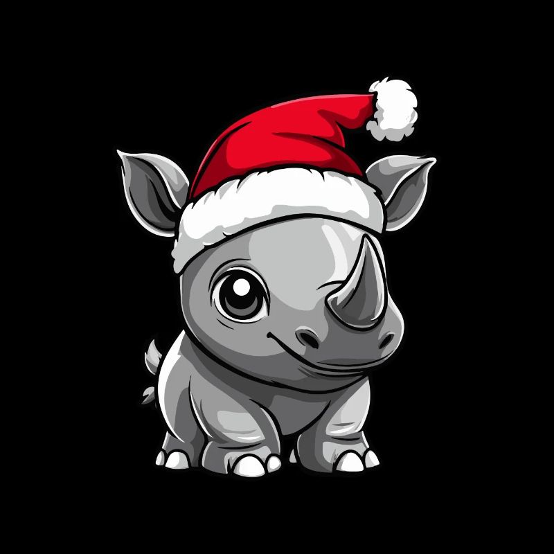 Rhinocéros Noël mignon