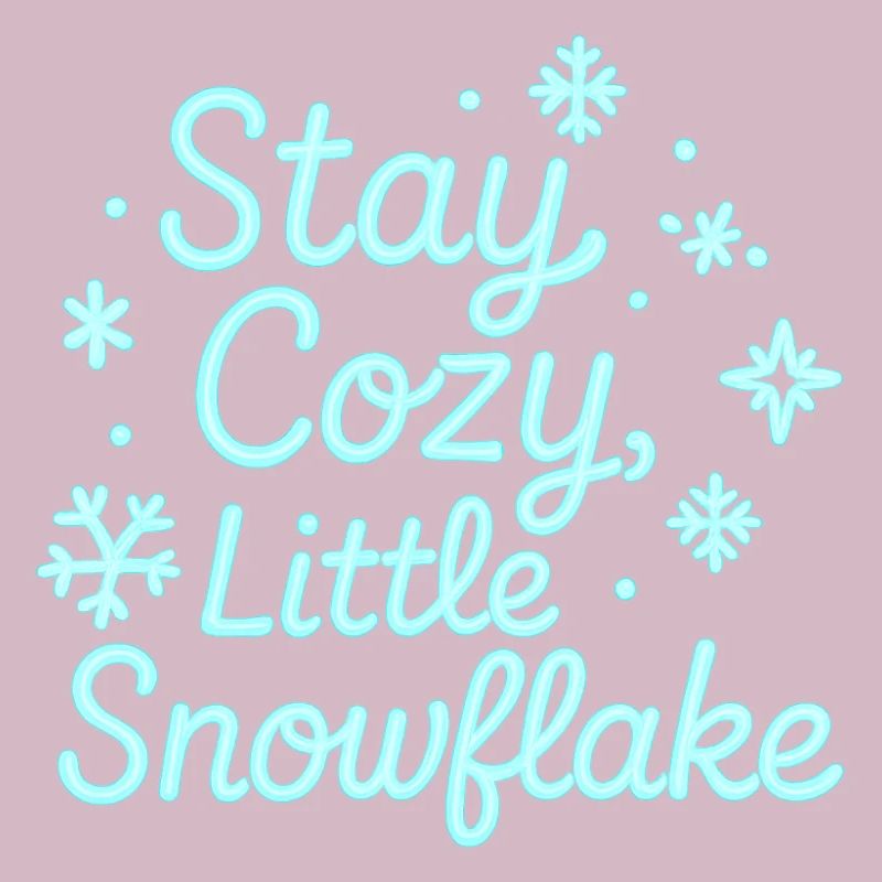 Stay Cozy Snowflake Neon Script