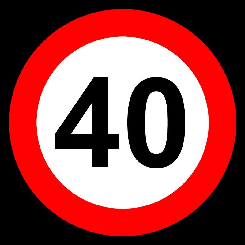 Road sign speed limit 40