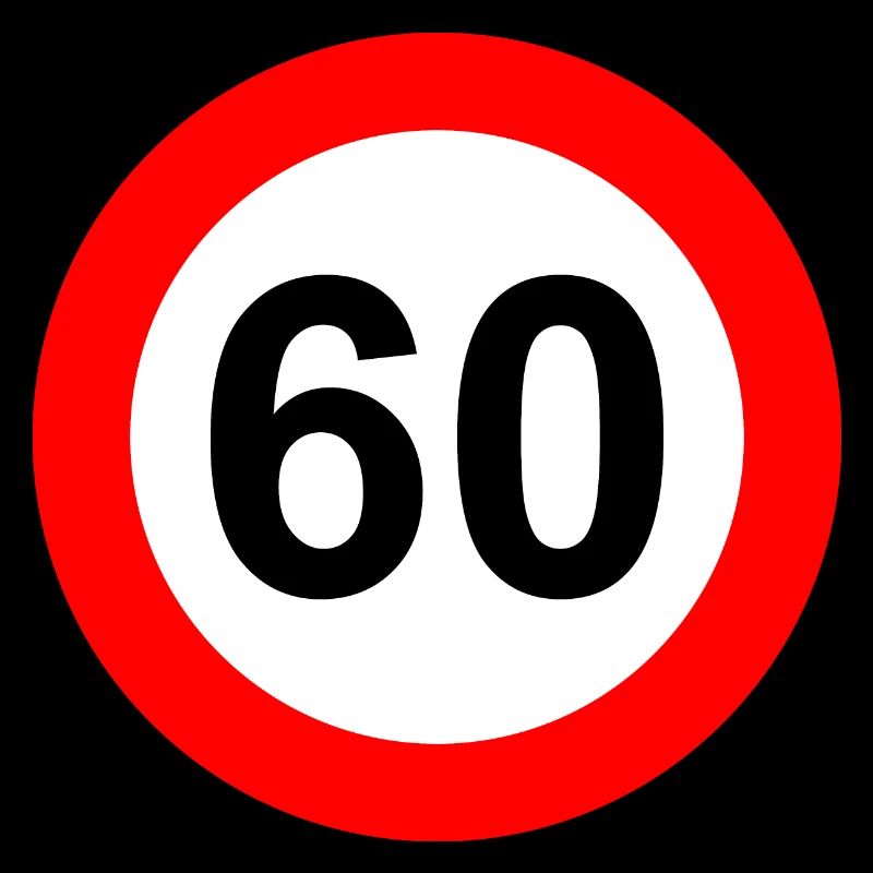 Road sign speed limit 60