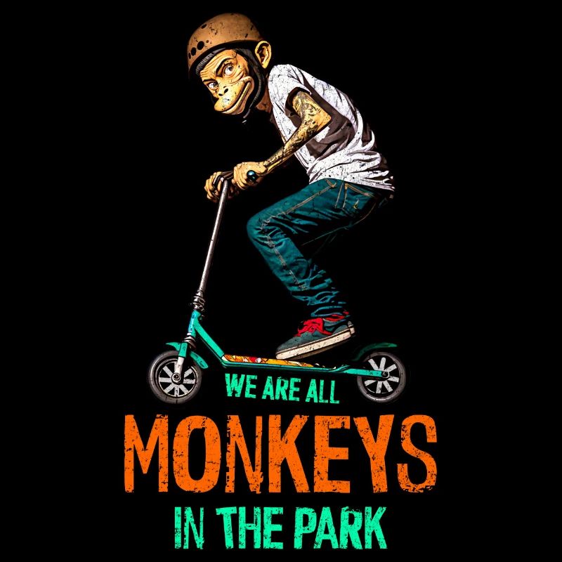 Stunt Scooter Monkey Does Tricks