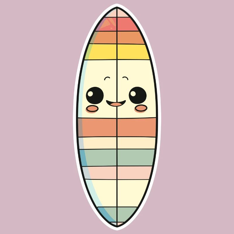 Surfbrett Comic Stil