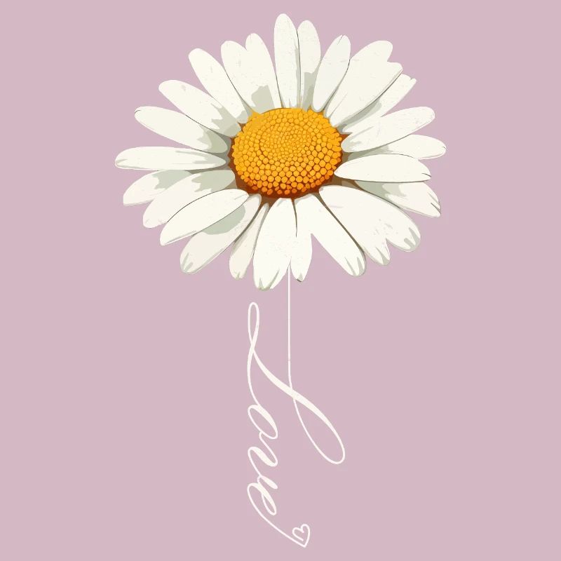 Gänseblümchenblume mit Liebe Skript