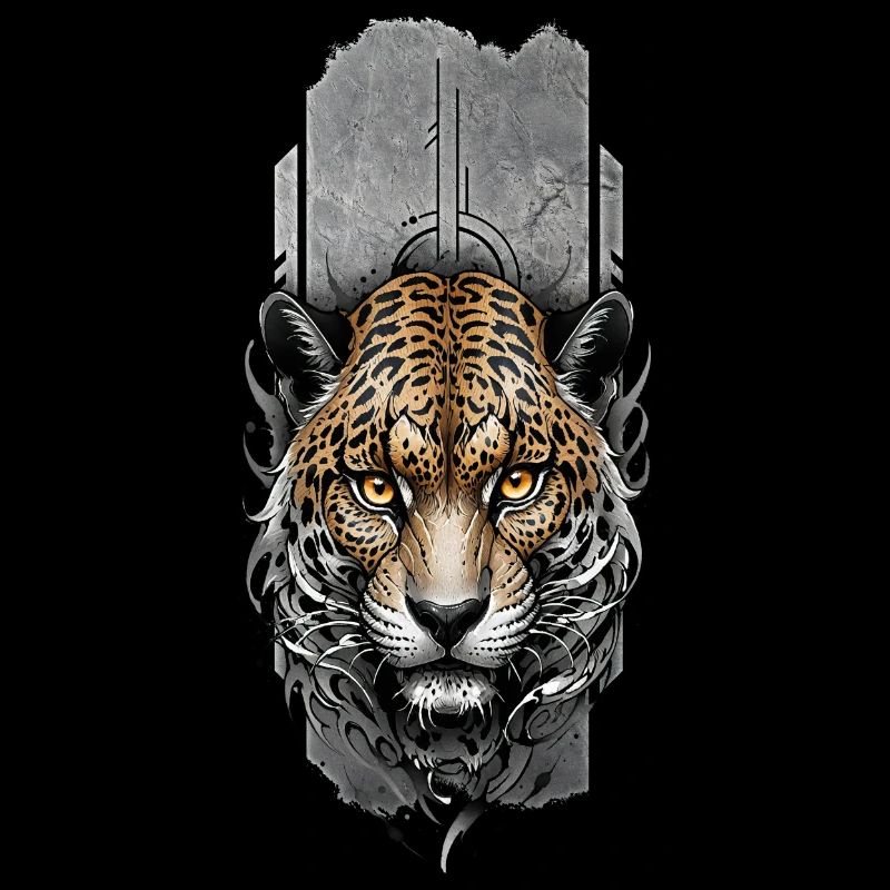 Fierce Majesty: Intense Jaguar Head