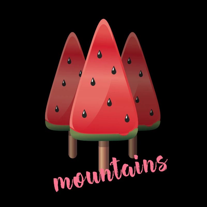 melon watermelon on a stick ice illustration mountain