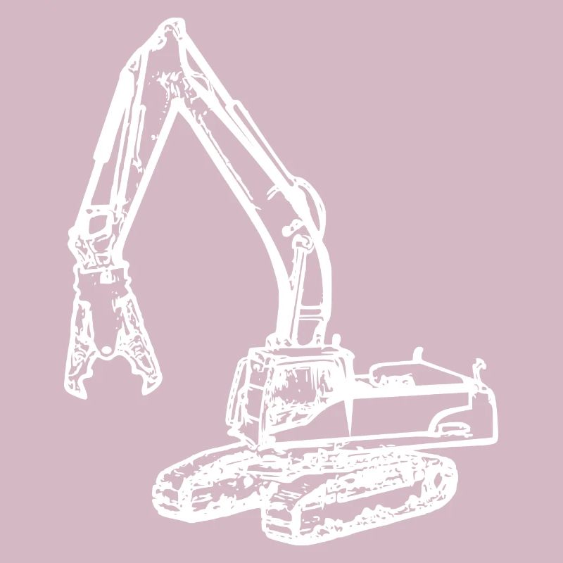 Excavator demolition grapple grapple white