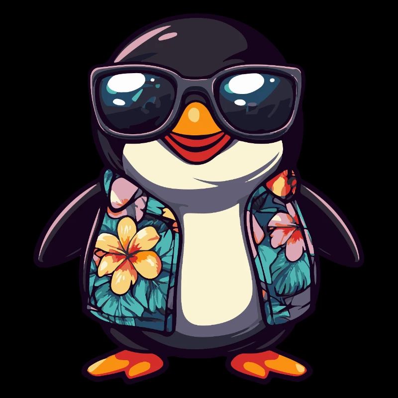 Pinguin Comic Urlaub