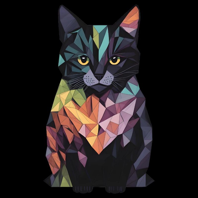 Chat coloré abstrait