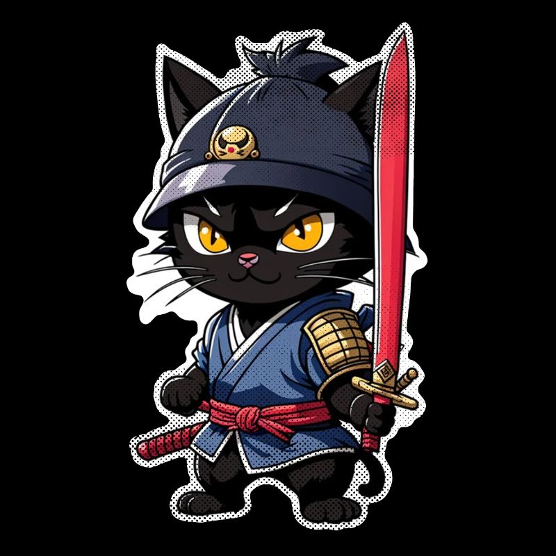 chat ninja - chaton samourai