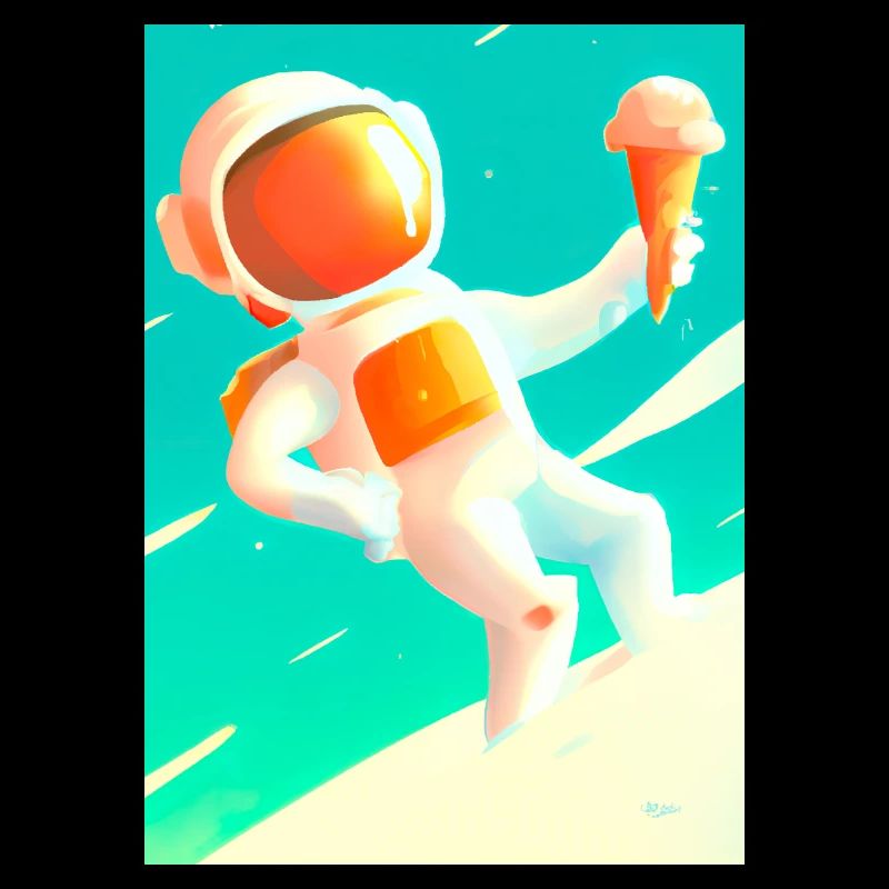 Astronaut mit Eiscreme