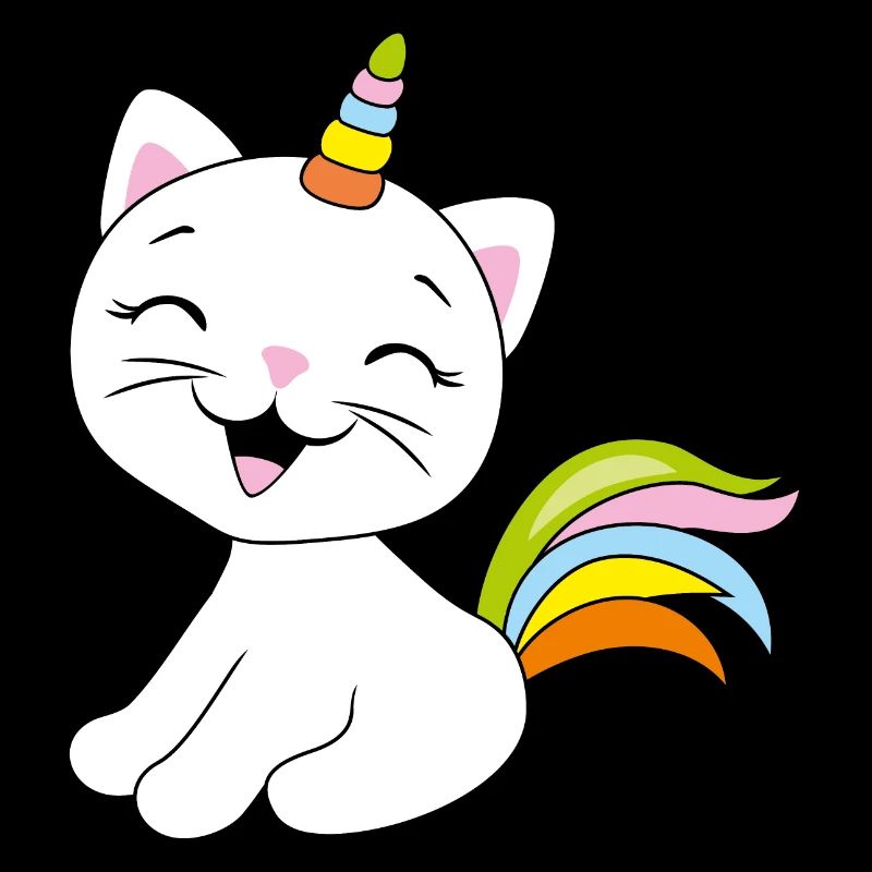 Licorne de chat mignon souriant