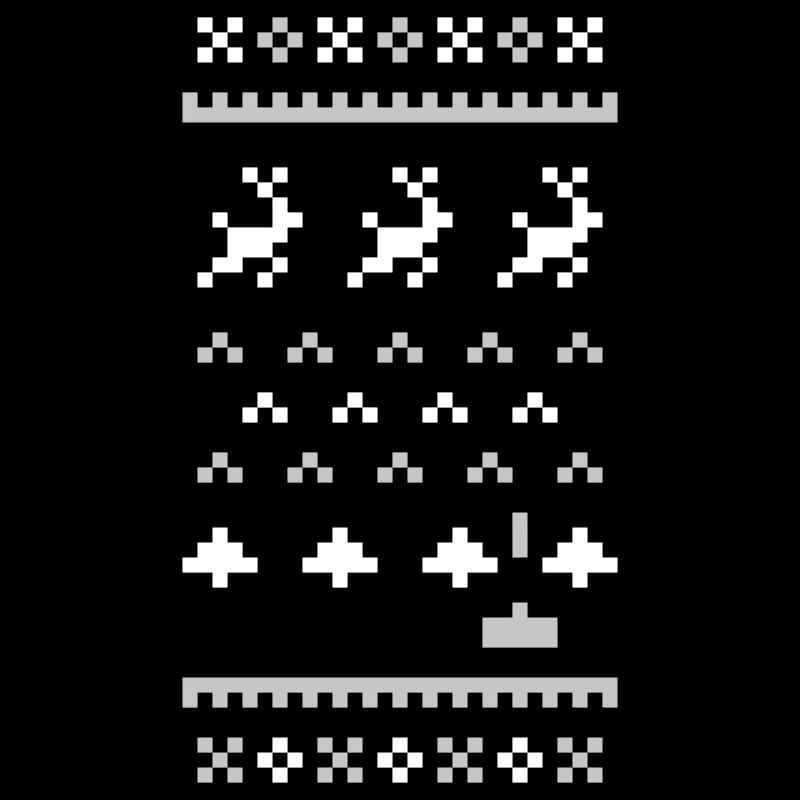 8bit ugly christmas sweater: xmas invaders
