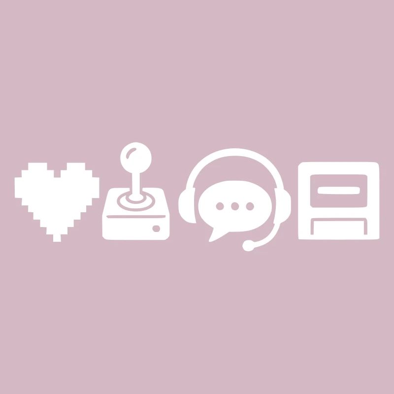 Retro Pixel Icons Heart Joystick