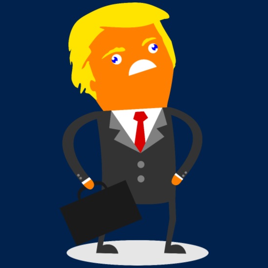 Trump Angry Derp Face Cartoon' Women's Premium Zip Hoodie | Spreadshirt