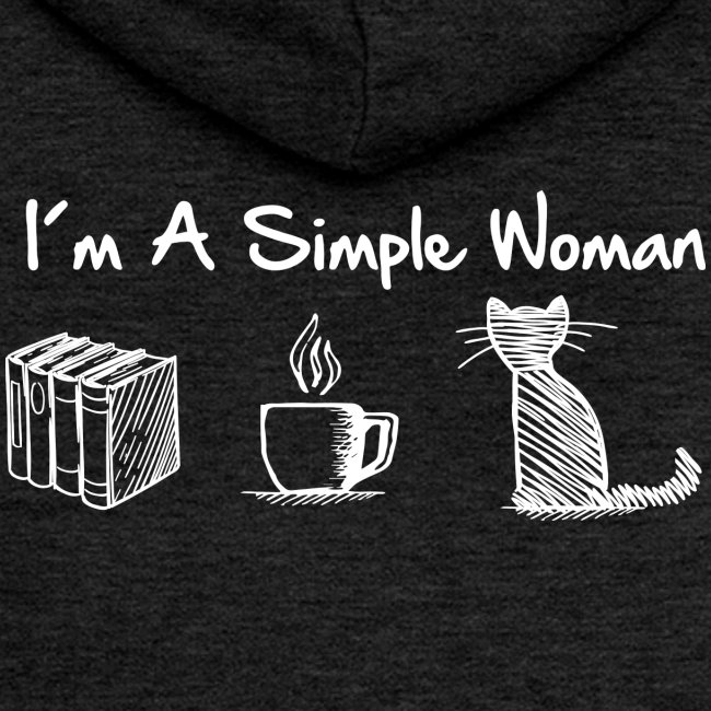 simple woman cat books - Frauen Premium Kapuzenjacke