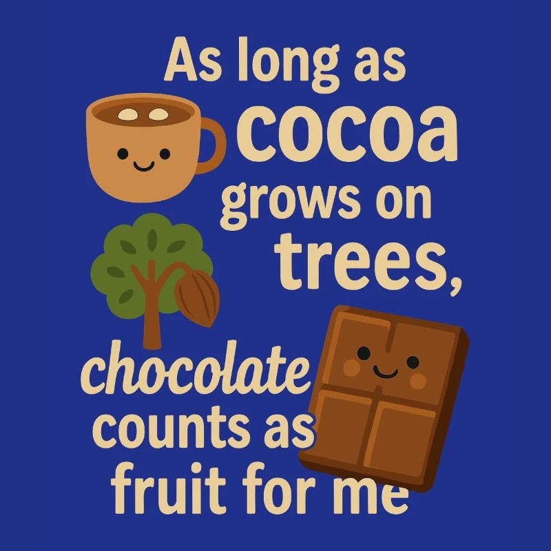 Chocolate counts as fruit – funny cocoa saying