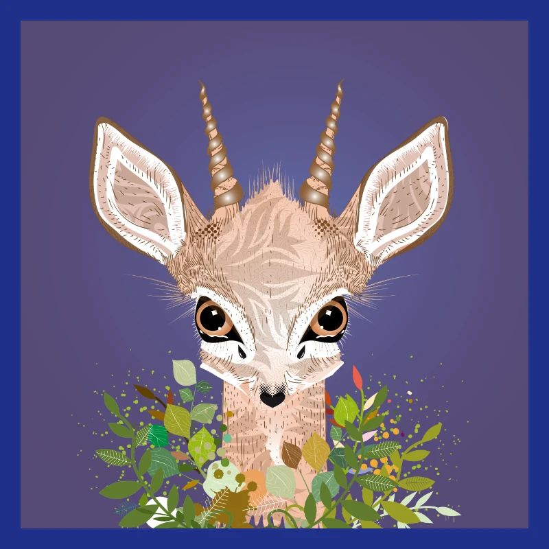 Dwarf antelope Dikdik with big eyes