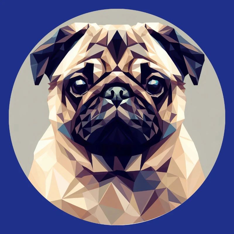 Dog Pug Polygon Geometry