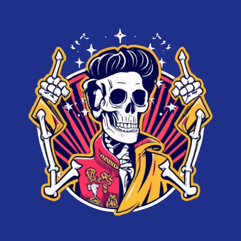 Neon Skull Rockabilly Duel