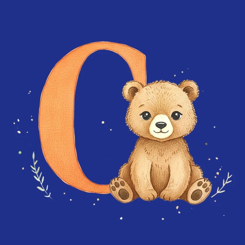 C Buchstabe mit Teddy Illustration