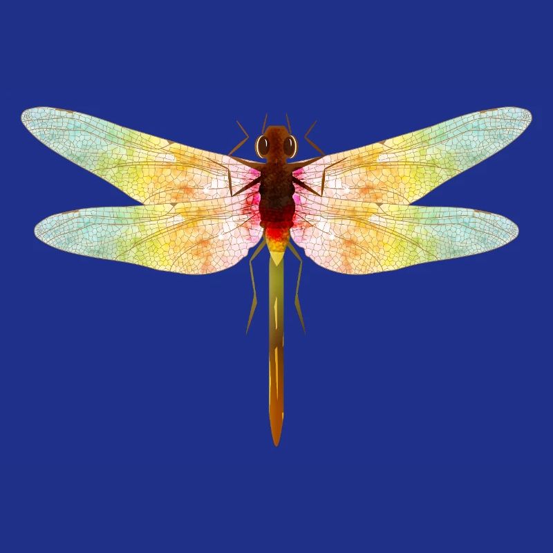 Libellule irisée – motif insecte en filigrane