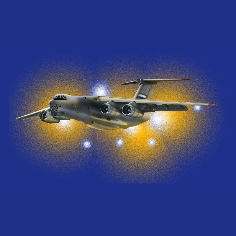 Cargo plane in solar fire