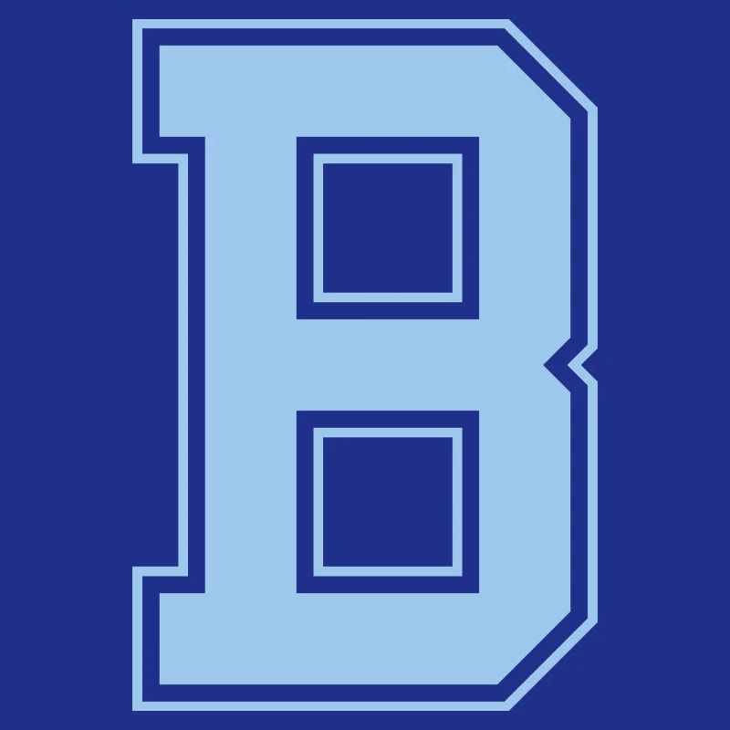 Monogramme Bleu clair Initial Varsity College B
