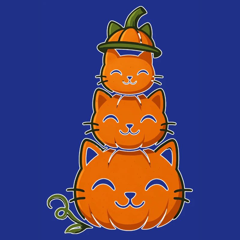 Happy Pumpkin Cat Stack
