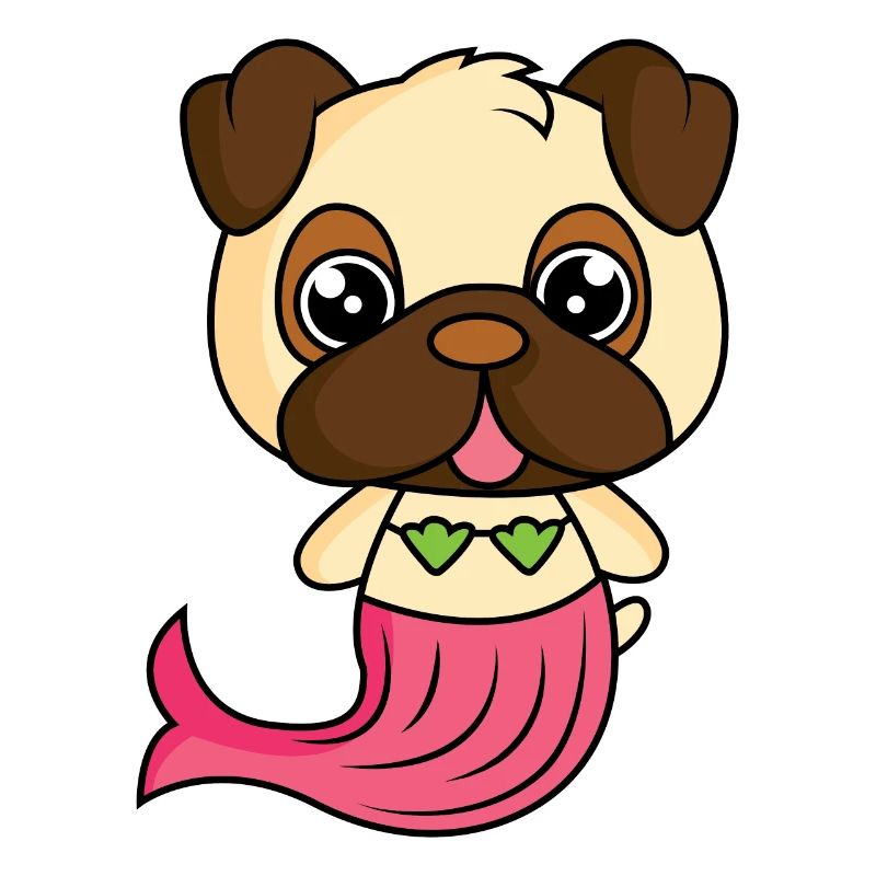 Pug as a mermaid